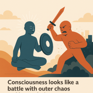 Consciousness looks like a battle with outer chaos and inner clarity